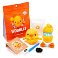 Miniatyrbild 1 av 5: Woobles virkade set för nybörjare i enkelt ärtgarn, som setts på Shark Tank Chicken