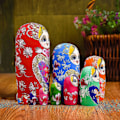 Miniatyrbild 3 av 5: 10 lager / set Matryoshka trä ryska nesting docka skrivbordsdekor barn julklappar