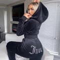 Dame fløjls træningssæt todelt sort black black XL