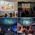 Pikkukuva 4 / 5: Minikohdeprojektor, LED-mobiilipuhelin videoprojektori Full HD kotiteatterille, ulkokäyttöön