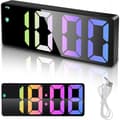 Digital väckarklocka med LCD-skärm och temperatursensor - USB-batteridriven multifunktionell - Lämplig för sovrum och kontor