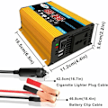 Miniatyrbild 4 av 5: 12V 220V växelriktare, 4000W ren sinus växelriktare DC 12V 220V/110V bilväxelriktare med dubbla spänningsdisplayer och USB-portar 4.2A laddare