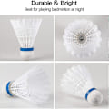 Miniatyrbillede 2 af 3: LED-fjerboldsæt, lysende badmintonboldsæt, LED-nylon sportsbadminton, LED-fjerbolde, natbadmintonfjerbold 8PCS