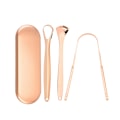 Miniatyrbillede 2 af 2: INF Tungeskraber i rustfrit stål 4 dele Sølv rose gold