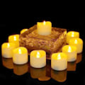 Miniatyrbild 3 av 5: LED-te-ljus Flammlösa ljus med timer [Paket med 12, varmvit]