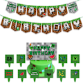 Pikkukuva 4 / 5: Minecraft-syntymäpäivälippu, kakku, kortit, ilmapallot, pikselipelijuhlat