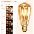 Pikkukuva 4 / 5: IC Vintage Edison-lamput E27, ST64 6W 3 kpl Retro-lamput