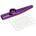 Miniatyrbillede 5 af 5: 24-pak Metalliske Kazooer med 24 stk. Kazoo-Fløjtemembraner i 6 Farver, Perfekt Tilbehør til Ukulele, Violin
