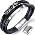 Läderarmband för män, äkta läderarmband