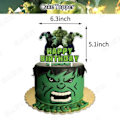 Pikkukuva 2 / 5: Hulk-teemainen syntymäpäiväjuhlat koristeet juhlatarvikkeet pallot banneri cupcake/kakku topper riippuva pyörre sarja
