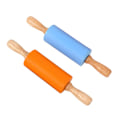 Miniatyrbillede 2 af 2: (Specialtilbud) Mini kagerulle, 2-pak børnestørrelse træreol kagerulle non-stick silikone kageruller til hjemmekøkken børn kage 23 cm
