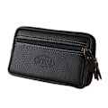 Miniatyrbild 1 av 4: Herrar Midjeväska Fanny Pack Mobiltelefon PU Läder Plånbok Bältesväska Svart