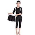 Miniatyrbild 3 av 5: Perfekta flickor Barn Muslimska badkläder Islamiska badkläder Mild hud Burkini badkläder Strandkläder - Perfet Svart 9-10 Years Black
