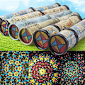 Pikkukuva 3 / 5: Värien tunnistus - Mukava kahva - Lasten kaleidoskooppi - Kiertävä - Monivärinen muotoilu - Klassinen kaleidoskooppi lapsille - Suuri 3 osaa Large 3 Section Random Color