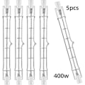 Miniatyrbilde 1 av 5: 5 stk R7s 118mm 400W Halogenlampe Blyantslampe Dimbar AC 220-240V 7500lm J118 Lineær Halogen Spotlight (FWW)