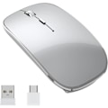 Miniatyrbillede 1 af 5: Trådløs mus, genopladelig, bærbar, lydløs trådløs mus, USB og Type-C, dobbelt tilstand, trådløs mus, 3 justerbar DPI til bærbar computer, Mac, PC
