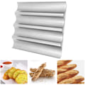 Miniatyrbillede 1 af 2: (Særtilbud) Non-stick perforeret baguetteform til franskbrødsbagning, vaffelbrød, bageform, toast, madlavning, bager, formningspande, vafler