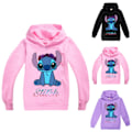 Miniatyrbilde 2 av 3: Barn Lilo Stitch Hettegensere Genser Trykk Sweatshirt Topp rosa 140cm