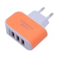 Pikkukuva 1 / 2: 1-pakkaus Trippel (3x) USB-portti iPhone / Android Seinälaturi Oranssi