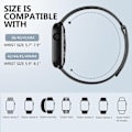 Pikkukuva 5 / 5: Metallranneke Apple Watchille 40 mm 38 mm 41 mm Black-WELLNGS Musta 38/40/41mm