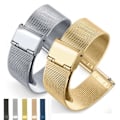 Miniatyrbild 3 av 5: 12-22 mm Universal Milanese Klockband Snabbkoppling Klockarmband Mesh Armband i Rostfritt Stål Handledsbälte Armband Svart Guld 14mm