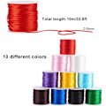 Miniatyrbillede 5 af 5: (Specialtilbud) Armbåndssnore, flerfarvet bomuldstråd, flettet nylon
