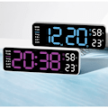 Miniatyrbild 4 av 4: Stor digital väggklocka, extra stor LED-display, automatisk sommartid, datum, inomhustemperatur, 24-timmars elektronisk väggklocka