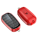 Miniatyrbillede 1 af 5: Mini solcelleoplader nøglering powerbank til mobiltelefon 1200mA Red: For Lightning