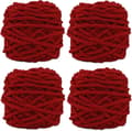 Strikkegarn 4x Strikkegarn til Hækling, Blødt Chunky Garn til Garnprojekter wine red