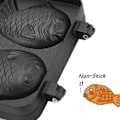 Miniatyrbillede 5 af 5: Japansk Taiyaki-vaffelmaskine, fiskevaffel, non-stick med rustfrit stål bageplade 2 sider