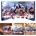 Miniatyrbild 2 av 5: Julkalender 2024 med tomtar, 24-dagars adventskalender med samlarobjekt tomtenissar, julplysch tomteblindbox