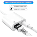 Miniatyrbild 3 av 5: Lightning till Ethernet-adapter, kompatibel 2-i-1 Ethernet LAN-nätverksadapter med laddningsport (hs)