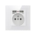 Miniatyrbild 1 av 5: Vägguttag med dubbla USB-laddare - Kompatibel med iPhone/Android - 1 styck
