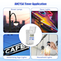 Miniatyrbild 2 av 5: LCD-display timer, 220°C, 15A, veckovis, programmerbart relä, för gatubelysning och hushållsapparater.