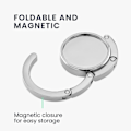 Miniatyrbillede 2 af 2: Håndtaske Krog - Metal Foldbar Taske Krog - Taskeholder Til Bord Eller Skrivebord Håndtaske Hængende - Sølv 2stk
