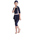 Miniatyrbild 4 av 5: (Arbetardagskampanj!) Perfekta flickor Barn Muslimska badkläder Islamiska badkläder Milda hud Burkini badkläder Strandkläder - Perfekt Marinblå 13-14 Years Navy Blue