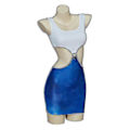 Miniatyrbild 3 av 4: Film Pretty Woman Julia Roberts Cosplay Vivian Ward Sexig Blå Bar Midja Tie-dye Cutout Klänning L