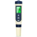 5-in-1 PH/TDS/EC/Salt Meter with LCD Display, Automatic Temperature Compensation, for Drinking Water, Aquariums and Swimming Pools