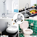 Miniatyrbillede 5 af 5: Vandafledningsventil, G1/2\" afledningsventil, trevejs vandafleder, T-formet adapter af messing Afleder til toilet, bidet, bruser, køkken (sølv)
