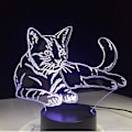 Miniatyrbillede 1 af 4: Natlampe Liggende Hyggelig Kat 3D Led Lampe Akryl Natlampe USB Berøringslampe Børn Sød Nat Soveværelse Lampe Lys -h