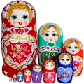 Miniatyrbild 1 av 4: Rysk Matryoshka-docka, 10 delar set ryska dockor, trä