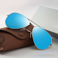 Miniatyrbillede 1 af 2: Ray Ban 3025 112/19 Aviator Guldramme med GRØNT SPEJLglas - STØRRELSER (5)