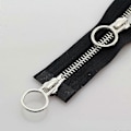 Miniatyrbillede 1 af 5: 5# 70/90cm Metal Lynlås Dobbelt Slider Rund Ring Lynlås Til DIY Syning Tøj Sort Sort 70cm black