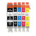 Miniatyrbillede 1 af 2: 1 sæt med 5 blækpatroner til at erstatte Canon PGI-580 & CLI-581 Kompatibel/ikke-OEM fra Go Inks (5 blæk)