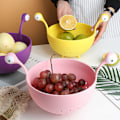 Pikkukuva 1 / 4: BPA-vapaa Muovinen Siivilä Pastan, Riisin, Vihannesten ja Hedelmien Valuttamiseen - Pastasiivilä - Riisi- ja Pastasiivilä Konepesun Kestävä pink