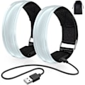 Pikkukuva 1 / 5: Latautuva LED-ranneke, 2-pakkauksessa USB-heijastavat valonauhat lapsille, juoksuun, lenkkeilyyn ja urheiluun