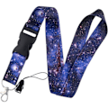 Miniatyrbild 1 av 5: Lila Galaxy-halsband för nycklar, ID-kort, 20,3\" Lång för ZQKLA