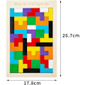 Miniatyrbild 5 av 5: Wooden Tetris Puzzle 40 Pieces Brain Teaser Game Tangram Puzzle Blocks IQ Puzzle Stocking Filler Early Educational Gift