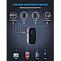 Miniatyrbilde 2 av 7: Bluetooth-mottaker for bil, støyreduserende 3,5 mm AUX Bluetooth billader, håndfrie samtaler, 16 timers batteritid - Svart+Sølv
