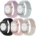 Miniatyrbild 1 av 5: 5-pack flätade stretchiga justerbara remmar kompatibla med Apple Watch